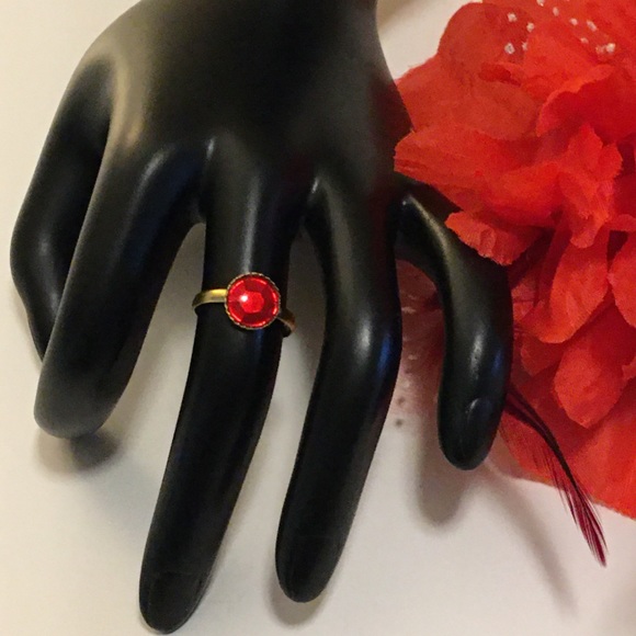 🛑❌SOLD❌🛑Hand Crafted India Gold Ruby Ring ❤️ - Picture 3 of 5